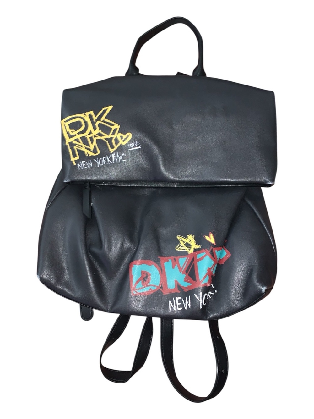 DKNY New York Black Graffiti Logo Backpack